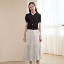 마리끌레르 쉬폰 언발 도트 롱 스커트 MOBBSK12M7