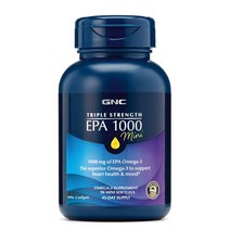 GNC 트리플 스트랭스 피쉬오일 EPA 1000 미니 90정 (소프트젤) Triple Strength Mini 90 Softgels, 1개