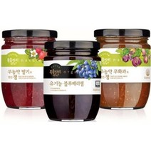 청정원 복음자리 무농약 딸기잼 360g+무농약무화과 350g+유기농 블루베리잼 340g, 5개