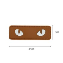 고양이 눈 후크 패스너 전술 패치 야광 군사 전투 아플리케 패치모자 헬멧 배낭 Par Militar, 06 1pc pvc tan3x8.9