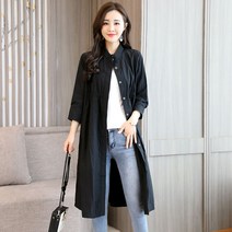 여름옷 트렌드코트 자외선차단 여중 롱 트렌치코트 선녀 자외선차단 얇은 캐주얼 쿨러블라우스 트렌드 nvfengyi
