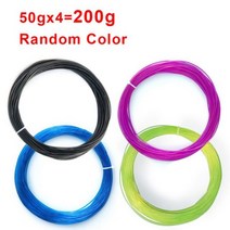 유연한 TPU 필라멘트 1.75mm 3D 인쇄 재료 프린터 용 여러 가지 빛깔의 파란색 빨간색 녹색 투명 청록색 Tpu 필라멘트110923, 50gx4 랜덤 컬러