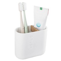 칫솔 홀더 대나무 전동 칫솔 홀더 욕실 보관 정리함 조리대용 치약 치실 면도기용 블랙, Plastic_A-white