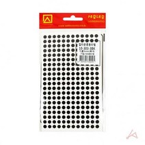 도매가)원형스티커 303-3 지름5mm (7매) 검정, 검정색