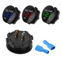 DC 12V-24V Led 디스플레이 미니 디지털 전압계 Ammete 자동차 차량용 바이크 오토바이 측정기 테스터, 01 빨간
