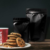 블랙무광 스탠드 지퍼백 13X21+4