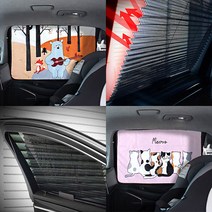 신형더뉴티구안 햇빛가리개 자동차햇빛차단 커커텐 블라인드, 02. 테라피선쉐이드 프렌즈캣