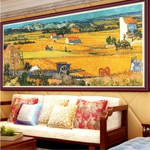 시골 풍경 사각 보석십자수 유럽 클래식 스퀘어 다이아몬드 반고흐, 240x120 cm