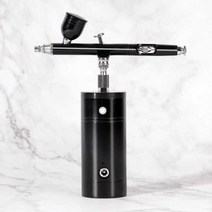 에어 스프레이건 전기 분무기 페인트건 미니 분사기, 블랙 에어브러시 에어 펌프 세트(0.3구경)