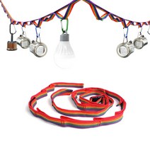 감성 캠핑용품 텐트 꾸미기 차박 소품 레인보우 체인 감성 소품 줄 빨래줄 랜턴걸이 스트랩 데이지체인, 쿠팡 레인보우