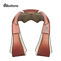 스트레칭 마사지기 마사지매트 매트 안마기 u shape electric shiatsu body shoulder neck massager back 적외선 4d kneading, 에게, 6버튼 브라운