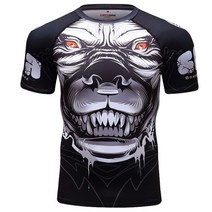 주짓수래쉬가드 레쉬가드 도복 파이터 MMA 운동복 훈련복남성용 디지털 프린트 반팔 런닝