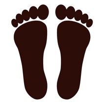 오피스왕국 발자국 발바닥 바닥 foot7 그래픽 스티커, 코코아브라운