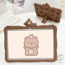 수나르 아이패드 미니1 2 3 4 5세대 7.9인치 애니멀 캐릭터 스탠드 스트랩 실리콘 케이스, 아이패드 미니4(7.9)/stc069 브라운