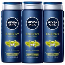 Nivea 니베아 MEN 에너지 바디 워시 민트 추출물 500 ml 3개입 239572, Energy