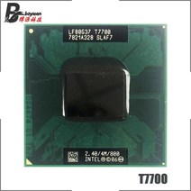 노트북 프로세서 인텔 코어 2 듀오 t7700 sla43 slaf7 2 4GHz 듀얼 코어 듀얼 스레드 CPU 프로세서 4m 35w 소켓 p