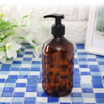 헤네시리빙 욕실 샴푸용기 주방 싱크대 세제통 세정제 디스펜서 500ml, 1개, 브라운
