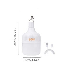 캠핑 도구 300W 휴대용 조명 충전식 Led 라이트 캠프 랜턴 비상 전구 전원 텐트 정원 야외, [02] 60W, 02 60W