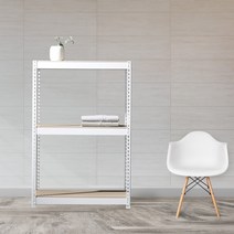 스피드랙 철제선반 조립식 앵글 3단 1200 x 800 x 1500, 화이트, 12mm 강화 MDF 보드