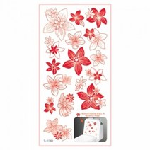 홈코디(2매) 붉은패턴꽃 TL-17068 집꾸미기스티커 예쁜 꾸밈 꾸
