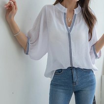 [나크21] (55~77) 벌룬 소매 루즈핏 블라우스 NK12-T-30