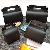 블랙 선물상자 ( 특대 대 중 소 ) 손잡이상자 케이크 쿠키 마카롱 포장상자 선물포장박스 꽈배기상자 답례품포장 디저트포장, 1장, 55.블랙  선물상자(중)