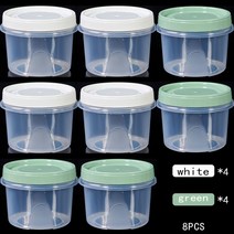 500ml 둥근 음식 신선 보관 상자 주방 냉장고 용기 과일 스낵 밀폐 전동 레인지 가열 8 개, [04] W4 G4 8pcs