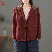 셀럽당 여성 재킷 후드 코트 봄 가을 루즈핏 캐주얼 재킷