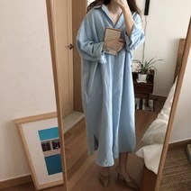 베리위시 아이비 박시핏 롱셔츠원피스