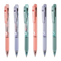 모나미 플립3 유성볼펜 3색볼펜 0.7mm 라벤더, 5개