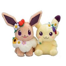 포켓몬 피카츄 Eevee 봉제 인형 카와이 화환 코롤라 엘프 인형 애니메이션 만화 이미지 선물 컬렉션 크리스마스, 20CM, 2 PCS B