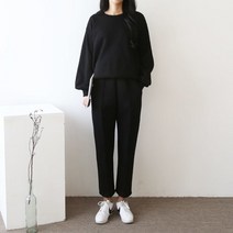 네오플랜 라미 핀턱 일자밴딩 여성겨울바지