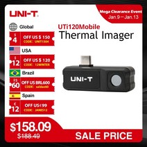 열화상카메라 열화상 적외선 산업용 누수 uni-t uti120 모바일 usb 적외선 열 화상 카메라 휴대 전화 120x90 픽셀 카메라 디지털 온도계 수리, 없음