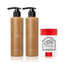 원더바스 레몬청 클렌저 200ml 2개+성분에디터 시어버터 아기발 스틱 20g_B, 세트