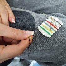 데님 원단 찢어짐 수선 부착 패치 스티커 원형