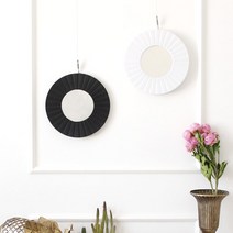 cocooning 모던 인테리어 북유럽 심플 디자인 블랙&화이트 벽거울 series3, 화이트