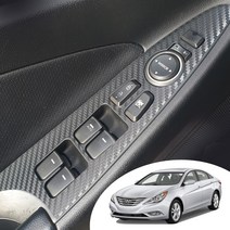 어른킹 YF소나타 인테리어 윈도우 스위치 커버 마스크 데칼 스티커 자동차 실내 몰딩 시트지, 일반차량-2열 열선 스위치 무, 카본레드(윈도우 스위치), 1개