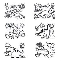 [정품]EVA밑그림 그리기재료 밑그림스티커 6가지 도안, 상품선택