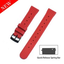 갤럭시워치 메탈스트랩 FKM 스트랩 20mm 삼성 갤럭시 워치 4/5/5 프로/클래식 46mm/액티브 2/기어 S3 고무, 04 Red black_02 22mm