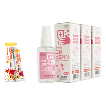 그린제약 손안에 그린스프레이 60ml 3개 에탄올 소독 스프레이 + 핑크퐁 센텔레이즈 상처 연고, 그린스프레이60ml 3개 +연고1개
