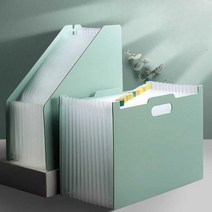 수직 오르간 가방 다층 폴더 A4 용도별 수납 학생 시험지 보관 서류가방, (13 그리드 세로 섹션) 진한 파란색