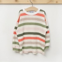 아동 주니어 초등 봄 가을 단가라 파스텔 긴팔 티셔츠