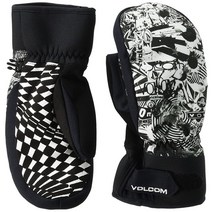 Volcom 남성용 Nyle 단열 파이프 및 파크 겨울 스노우보드 스키 장갑 Art S3, Black White S3