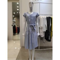 [와이엠크로커다일레이디] NC엑스코 샤트렌 V넥 벨트 포인트 원피스 HCAMOP208