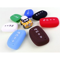 [3G MALL] 투싼IX 올뉴투싼 실리콘 키케이스 스마트키 커버 용품, 브라운