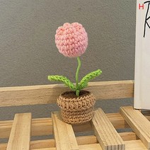 꽃다발 기념일 플라워박스 뜨개질 부케 크로셰 생일 뜨개질 작은 화분 장미 튤립 꽃다발 손으로 짠 홈 테, 08 A8