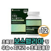 뉴질랜드 초록입 보스웰리아정 추출분말 보스웰릭산65% 함유 우슬 치커리 추출물 분말 식약처 HACCP 인증, 12박스, 초록입 보스웰리아