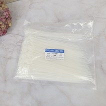 ABM 케이블타이 200mm 화이트 500개입 케이블정리 케이블묶음 전기자재 사무용품 안전용품