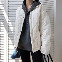 여성 퀼팅 라펠 패딩 자켓 데일리룩 기온별옷차림