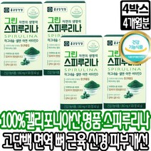 식약처인증 종근당건강 그린 스피루리나 정근당 종건당 클로렐라 마그네슘 셀렌 아연 비타민 항 산 화 미네랄 고단백 면역 에너지 뼈 근육 신경 피부 건강 관리 개선 에좋은 성인 남녀, 4박스[4개월분], 그린스피루리나120정
